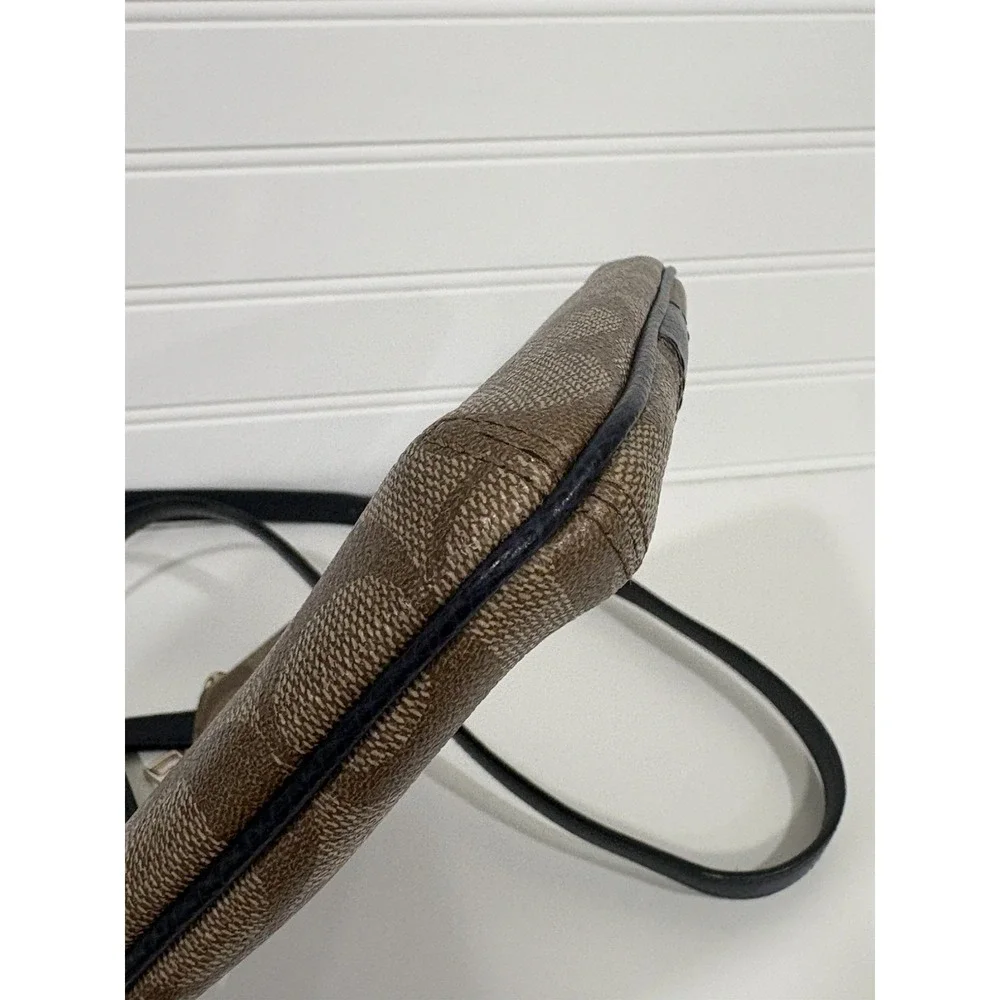 COACH Signature Crossbody Shoulder Bag F52856 Brown/Navy Blue No Bag Tag